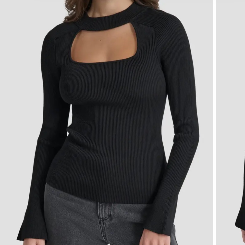 NNT DKNY Black Textured Knit Top